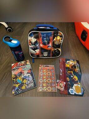 Transformers Kids Lunchbox and Accessories - Blue, Red, Yellow